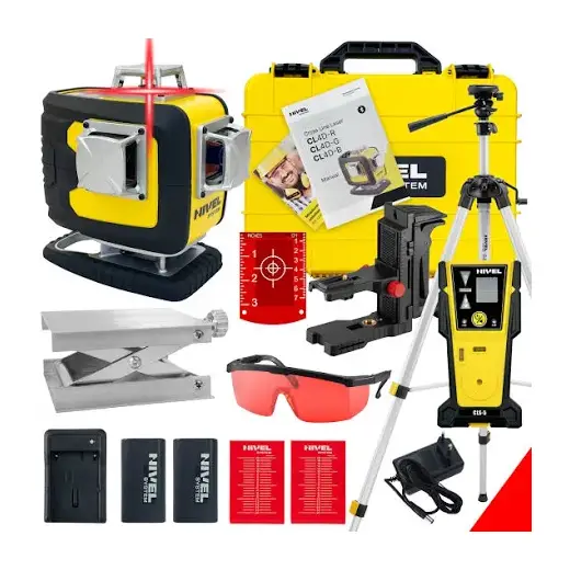 Laser 4-płaszczyznowy krzyżowy czerwony CL4D-R + statyw SJJM1EX + odbiornik CLS5